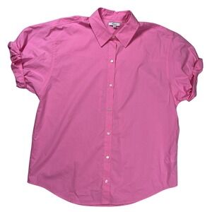 Rails Women's Hot Pink Jojo Button Up Shirt Sleeve Shirt Sz‎ Small Preppy Office